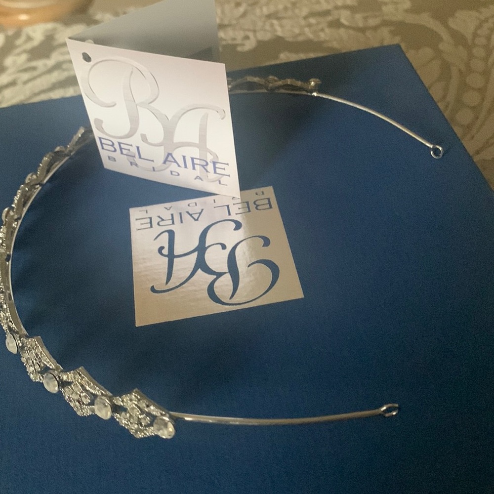 BEL AIRE BRIDAL RHINESTONE TIARA - Picture 4 of 7